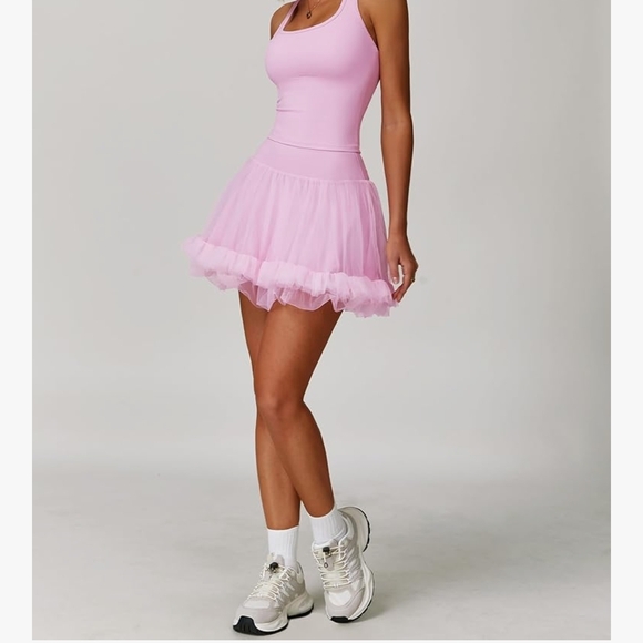 Chic Pink Tulle Skort - Picture 2 of 9